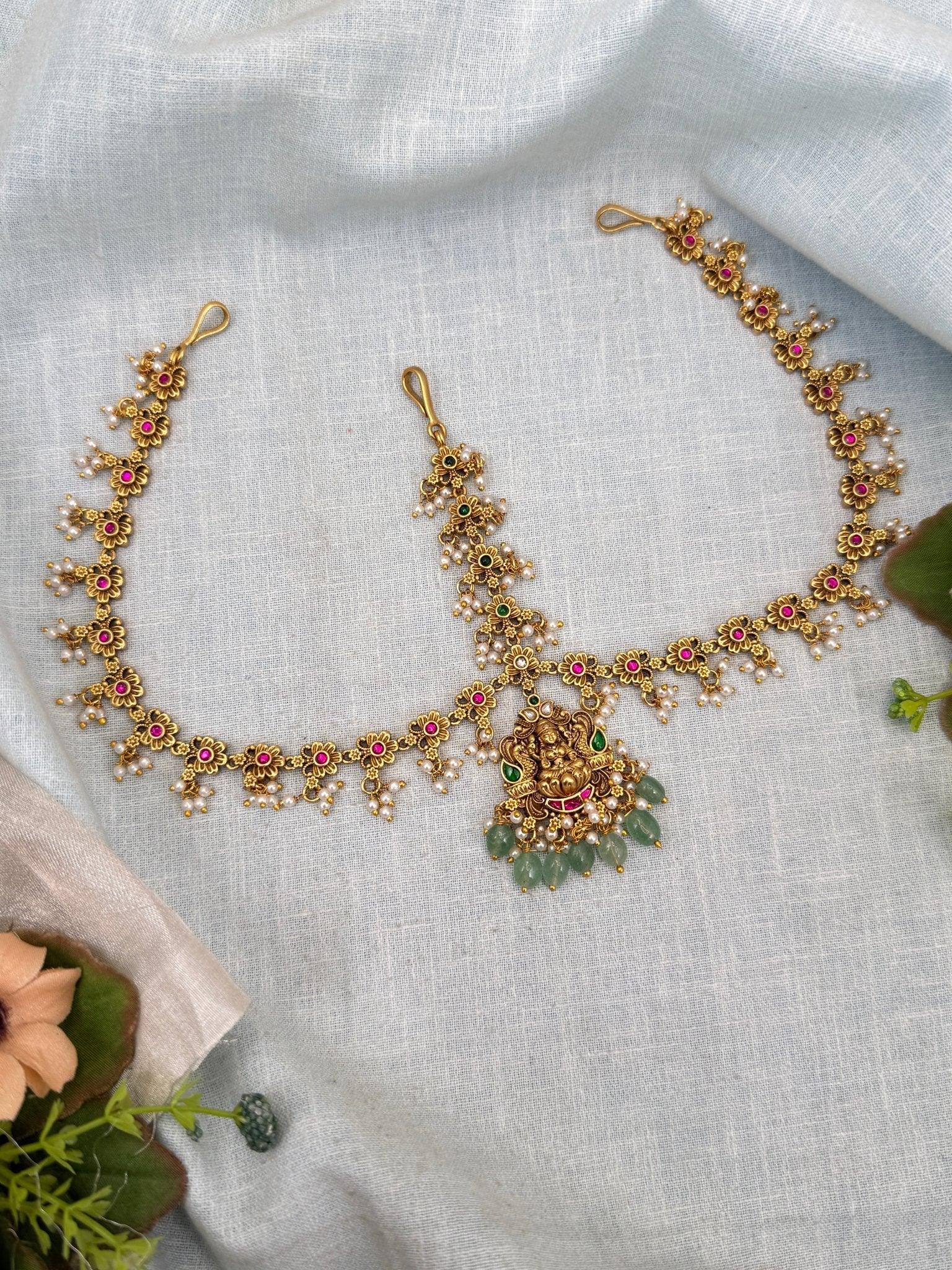 Luxurious Jadau Kundan Maang Tikka Mathapatti 345 - Mahilas