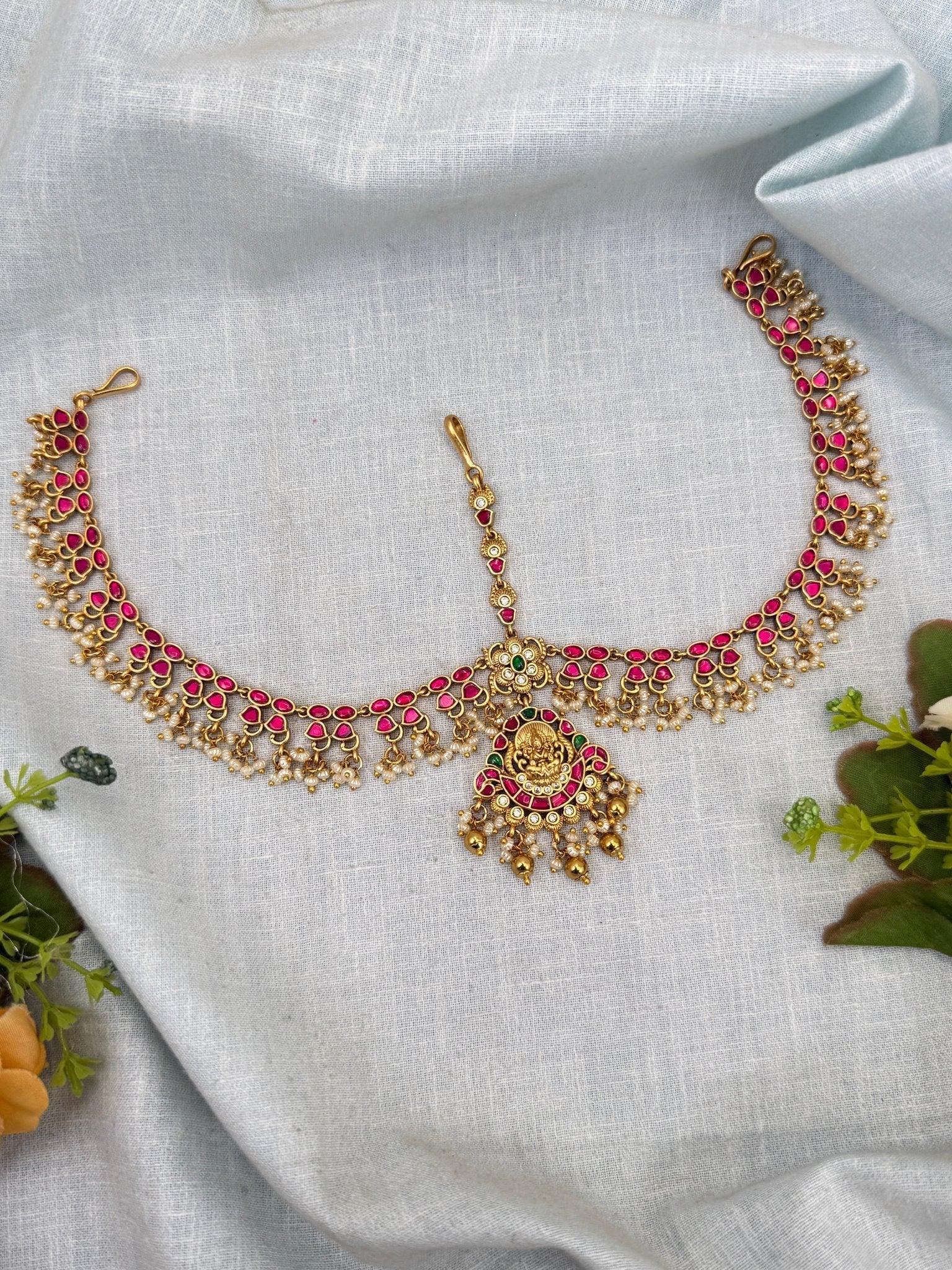 Luxurious Jadau Kundan Maang Tikka Mathapatti 352 - Mahilas