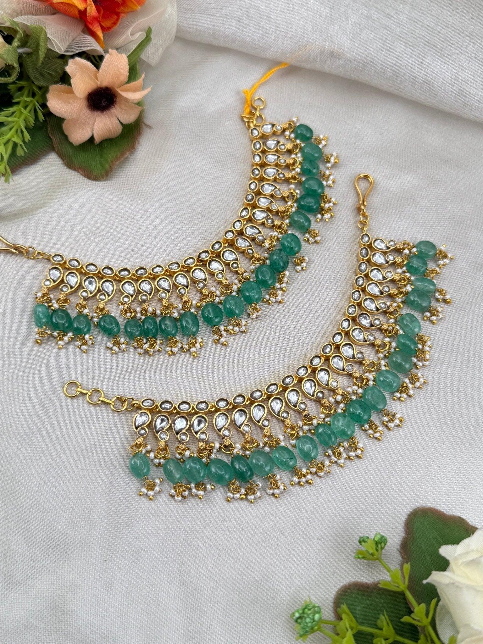 Luxurious Jadau Kundan Maatal Earchain 215 - Mahilas