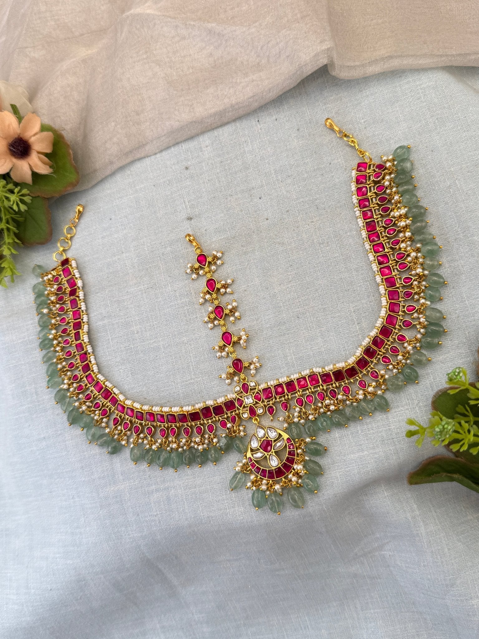 Luxurious Jadau Kundan Mathapatti Maang Tikka 589 - Mahilas