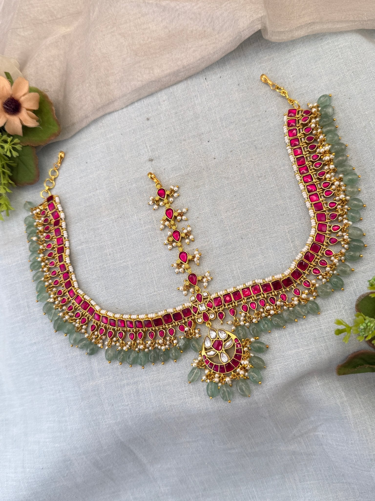 Luxurious Jadau Kundan Mathapatti Maang Tikka 589 - Mahilas