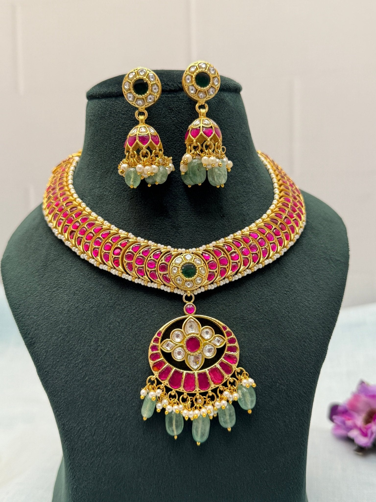 Luxurious Jadau Kundan Necklace Set 431 - Mahilas