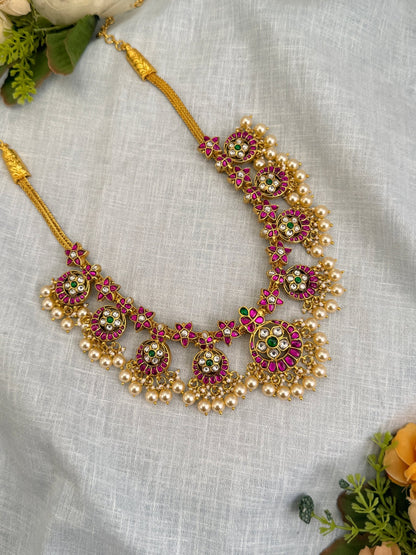 Luxurious Jadau Kundan Necklace Set 487 - Mahilas