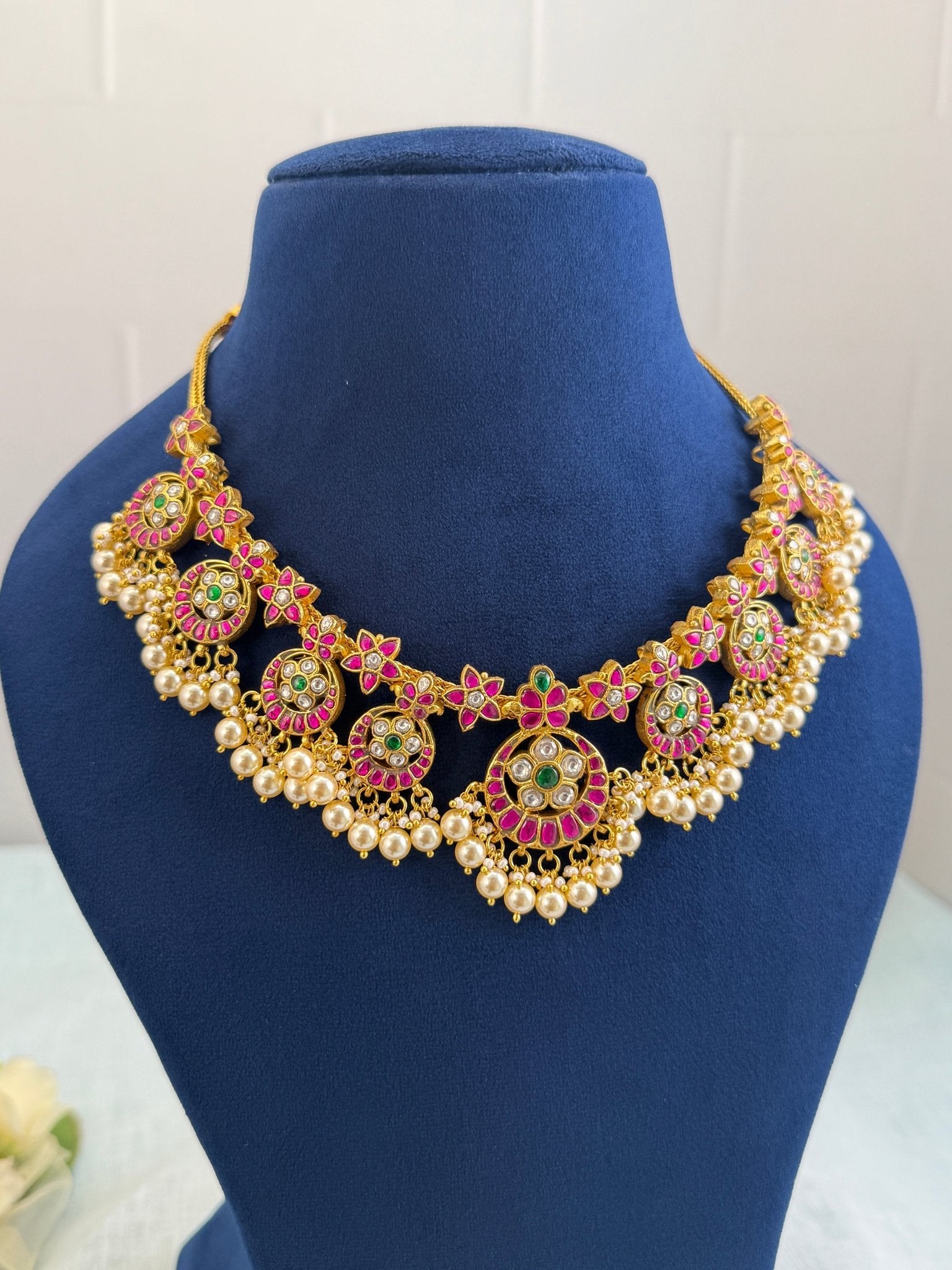 Luxurious Jadau Kundan Necklace Set 487 - Mahilas