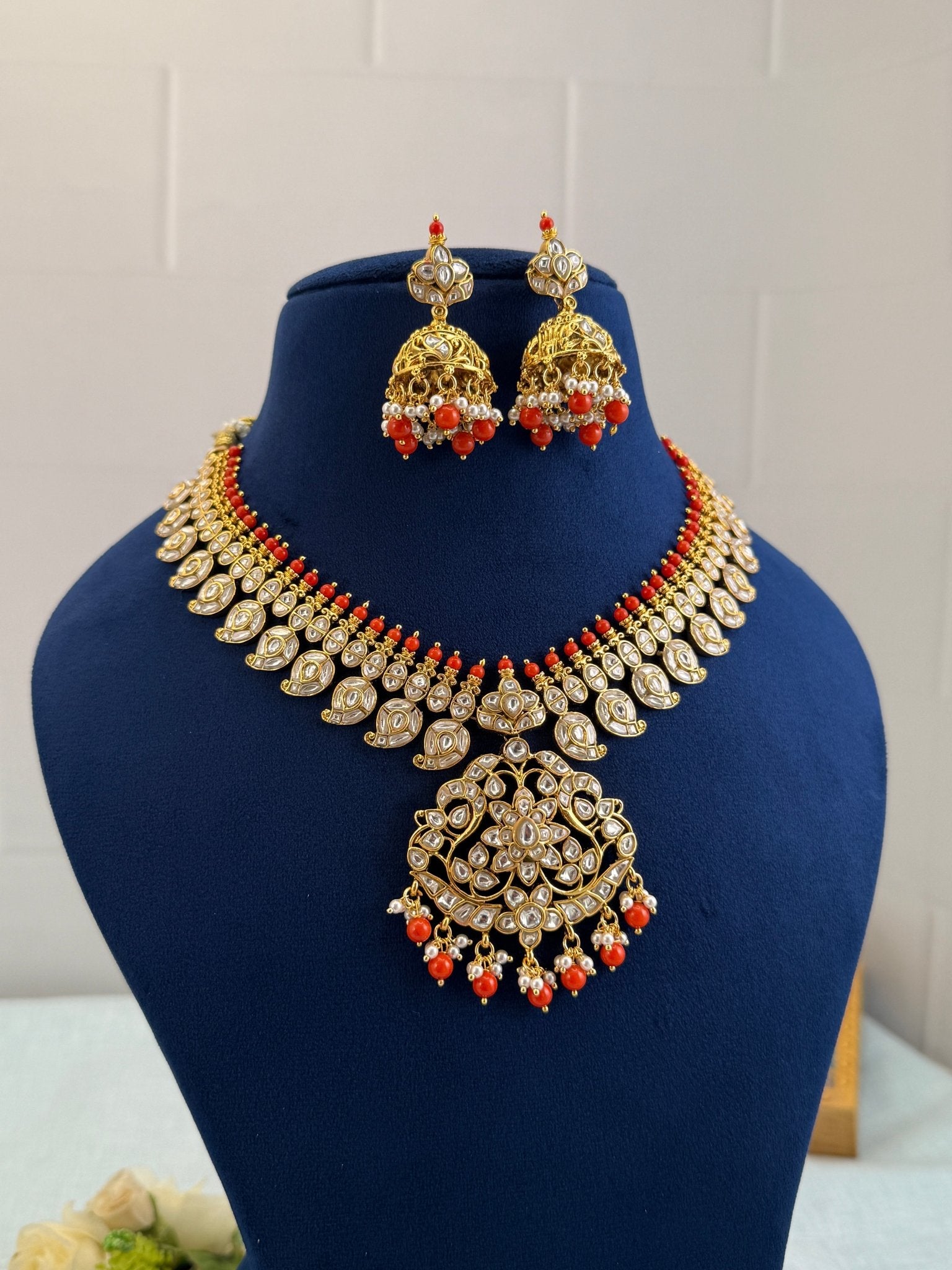 Luxurious Jadau Kundan Necklace Set 494 - Mahilas