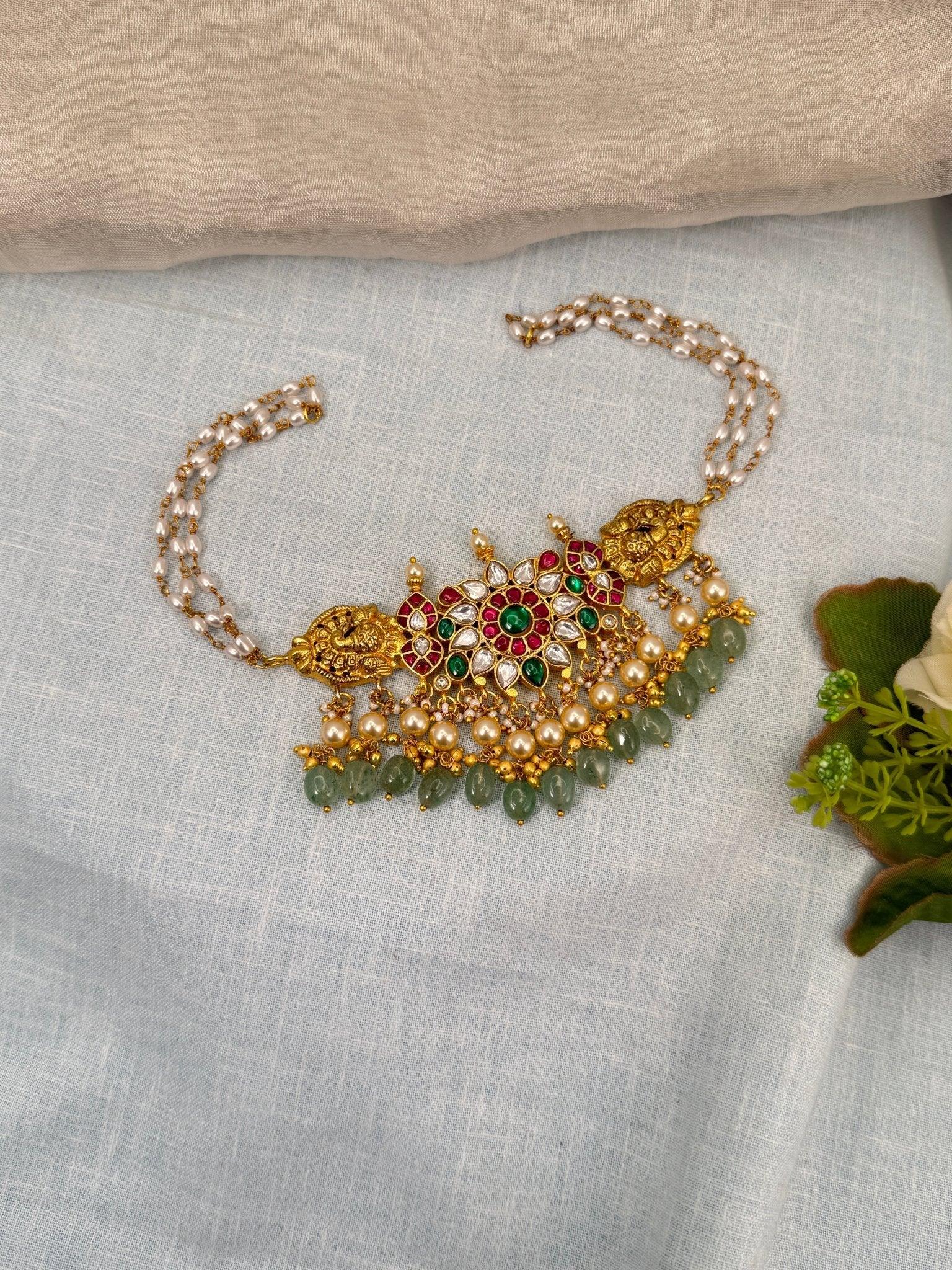 Luxurious Jadau Kundan Pearl Choker Necklace 561 - Mahilas