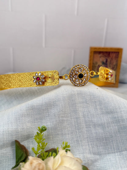 Luxurious Jadau Kundan Pendant Vaddanam Hip Belt 8018 - Mahilas