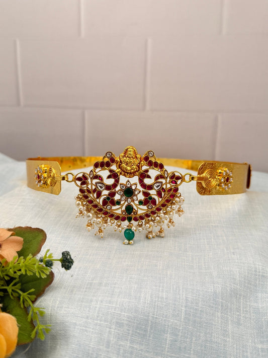 Luxurious Jadau Kundan Pendant Vaddanam Kamarbandh 7076 - Mahilas