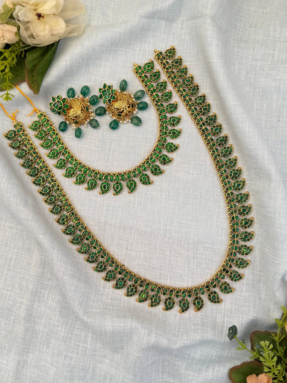 Luxurious Jadau Kundan Semi Bridal Necklace Set 495 - Mahilas