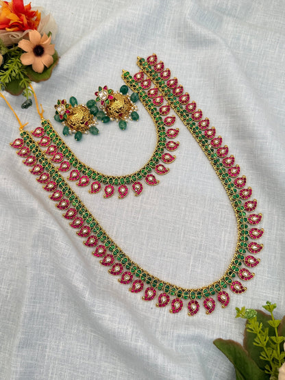 Luxurious Jadau Kundan Semi Bridal Necklace Set 498 - Mahilas