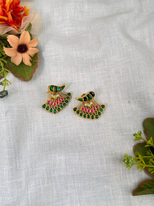 Luxurious Jadau Kundan Stud Earrings 0480 - Mahilas