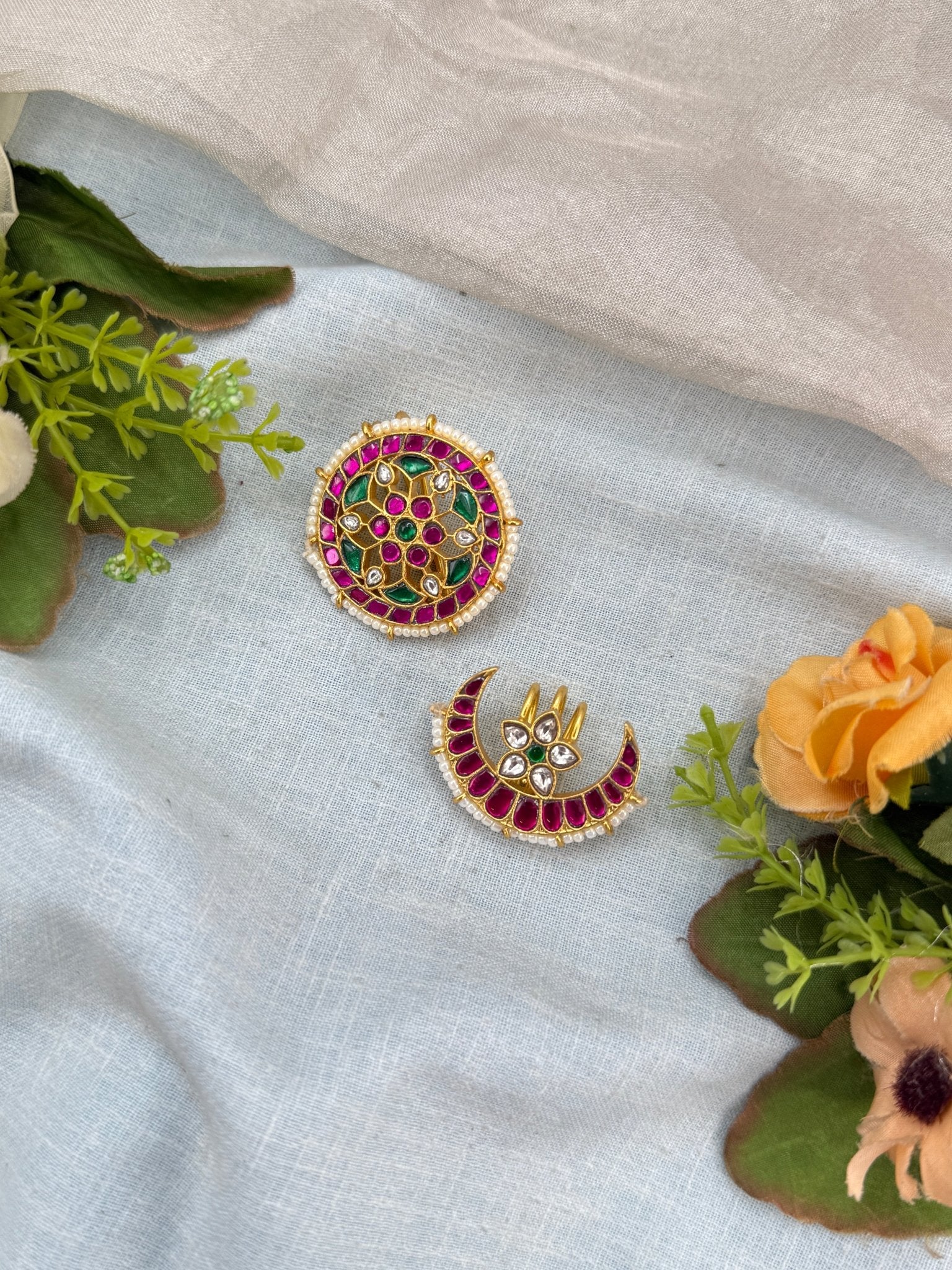 Luxurious Jadau Kundan Surya Chandra 3093 - Mahilas