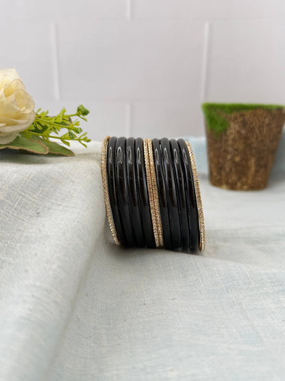 Luxurious Jelly Glass & Stone Bangles Matching Set 5320 - 16 Color Options - Mahilas