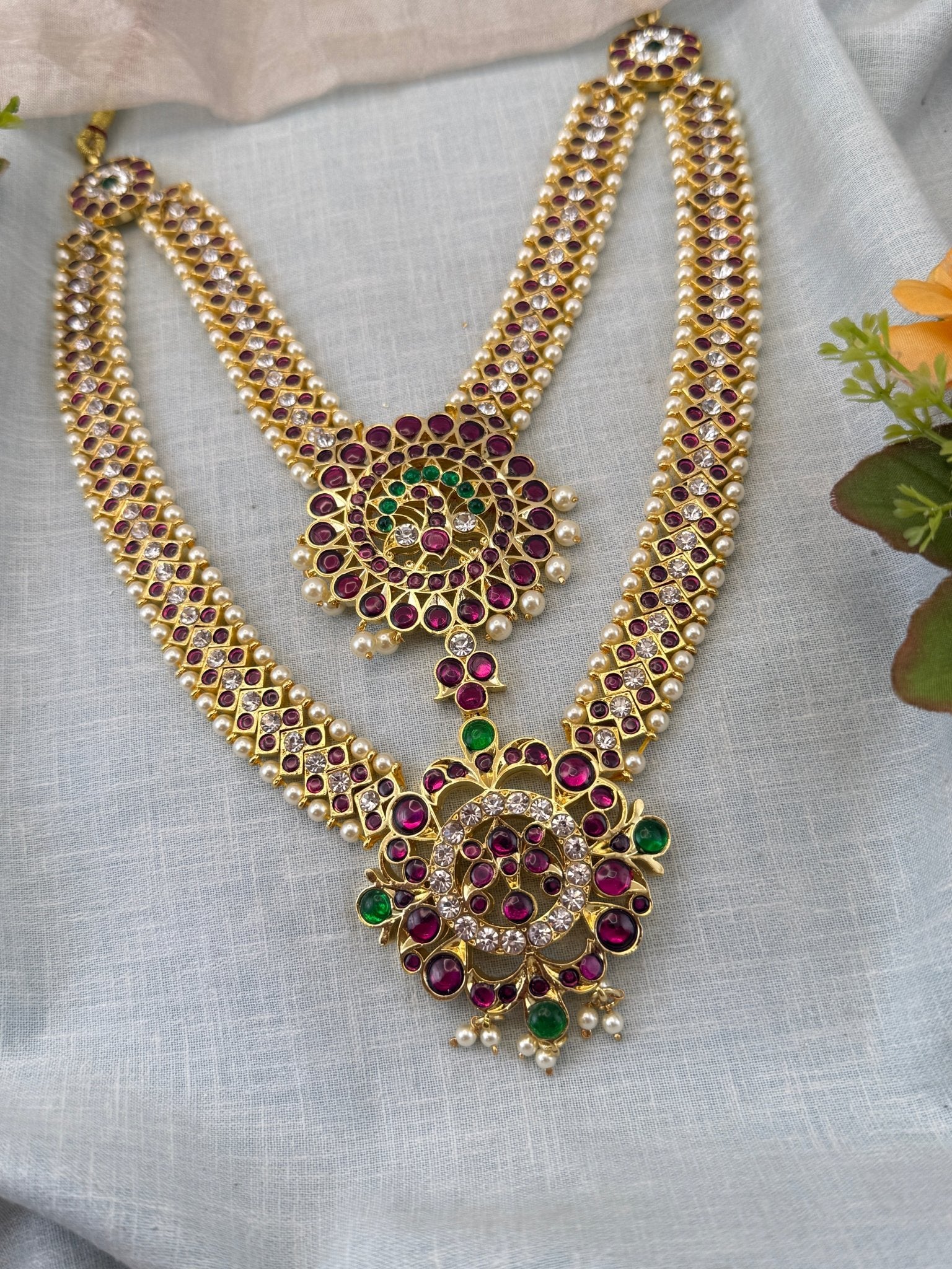 Luxurious Kemp Temple Grand Layer Long Necklace 156 - Mahilas