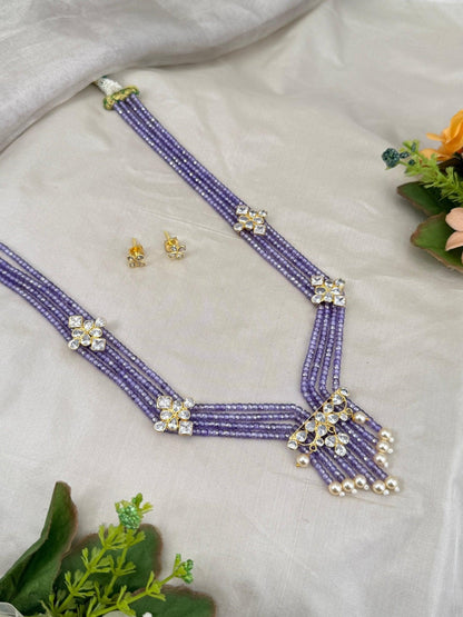 Luxurious Kundan Beads Layer Necklace Set 628 - Mahilas
