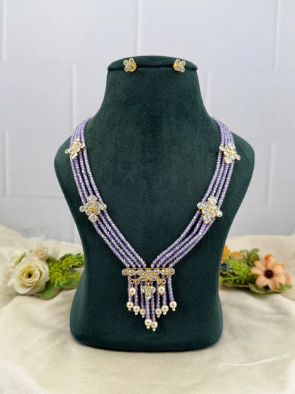 Luxurious Kundan Beads Layer Necklace Set 628 - Mahilas