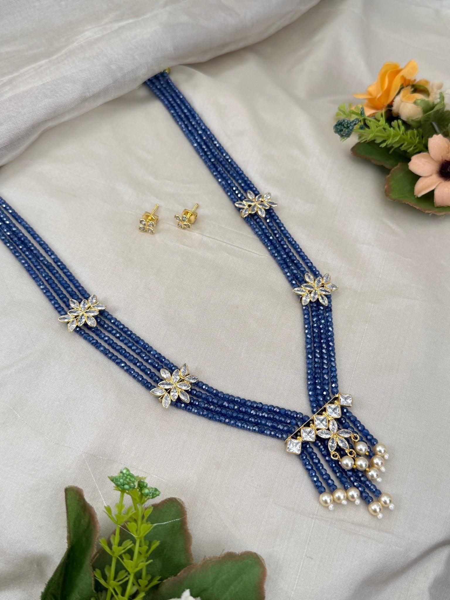 Luxurious Kundan Beads Layer Necklace Set 629 - Mahilas