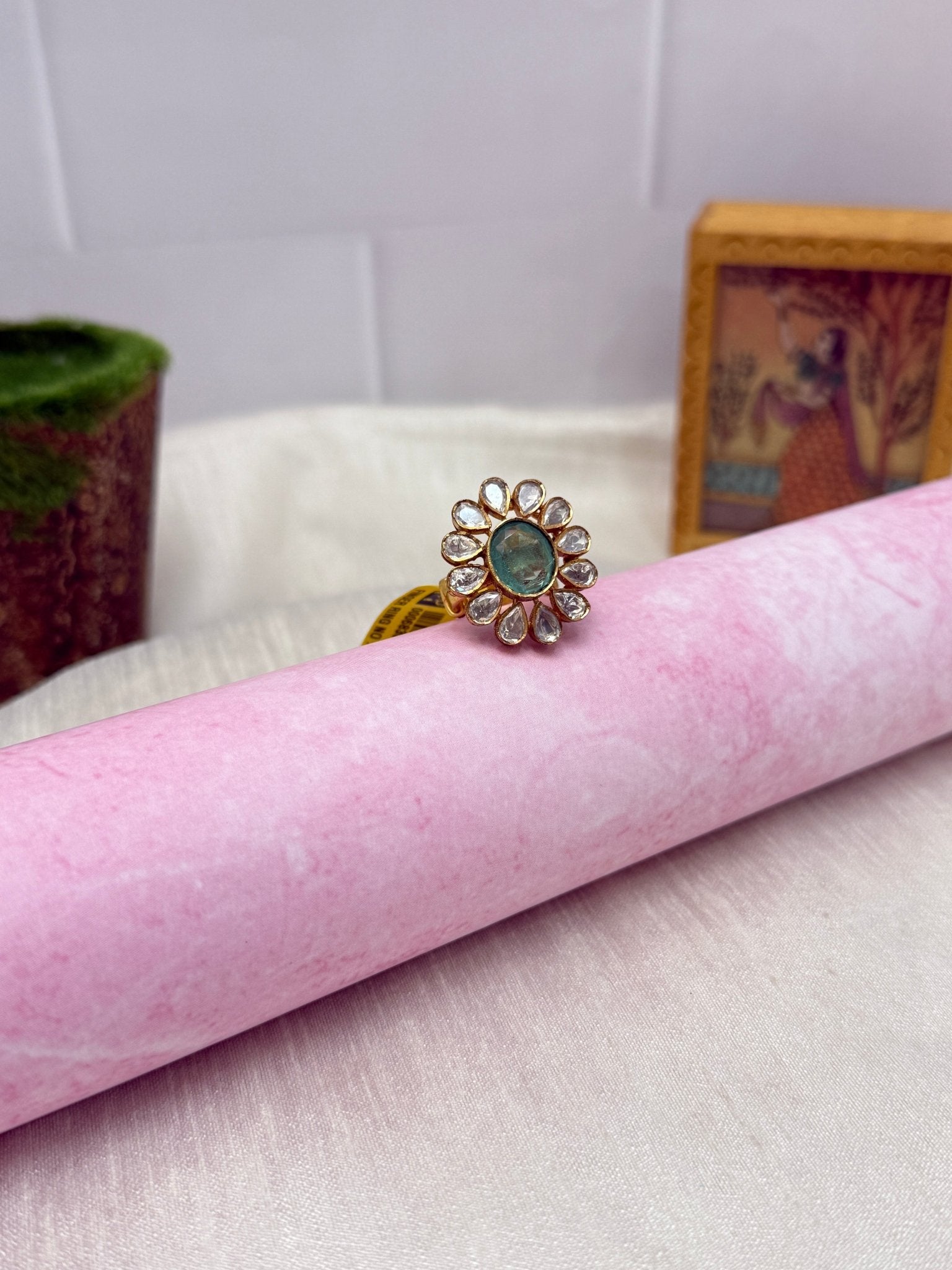 Luxurious Kundan Finger Ring 121 - Mahilas