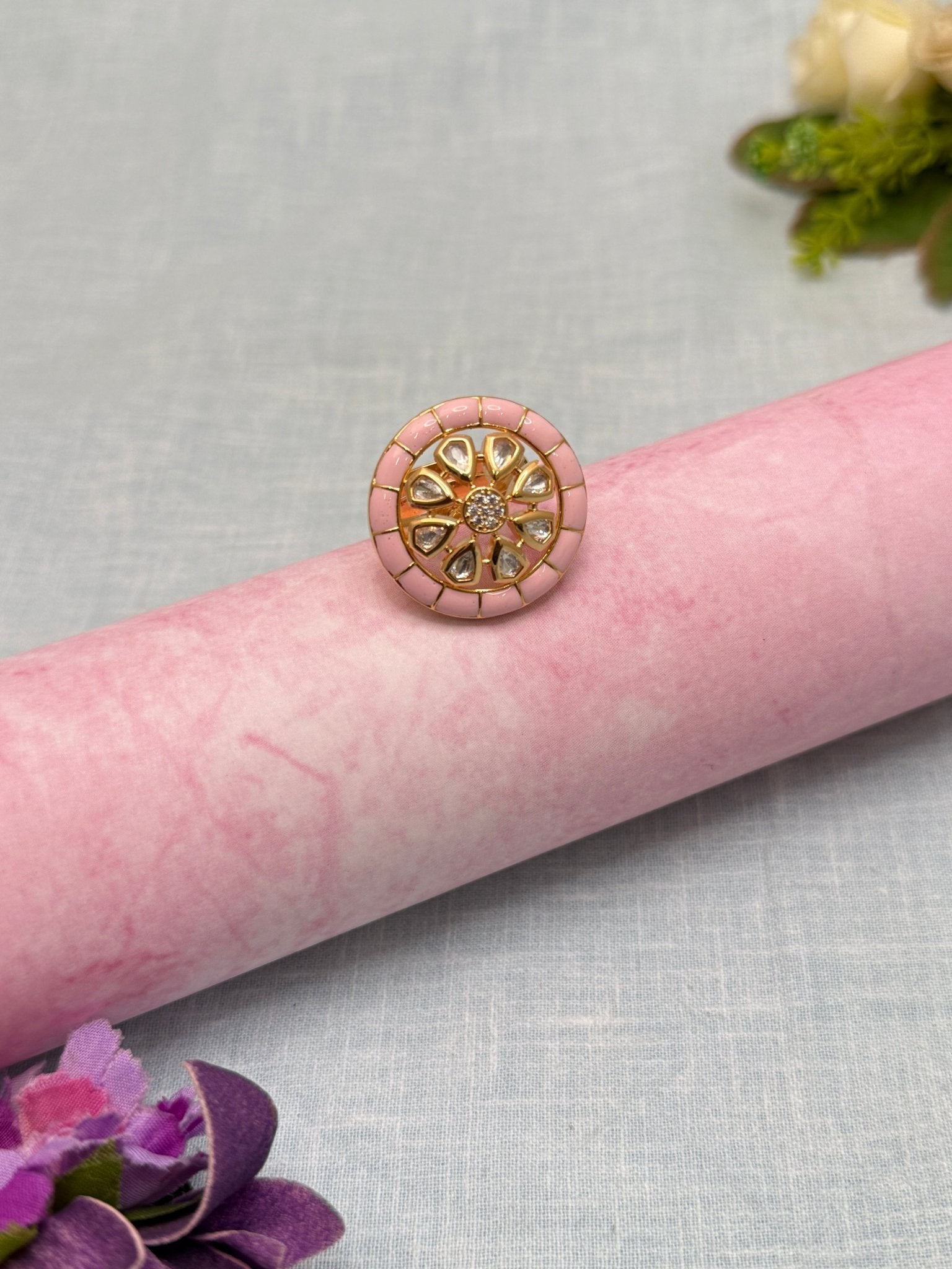 Luxurious Kundan Finger Ring 206 - Mahilas