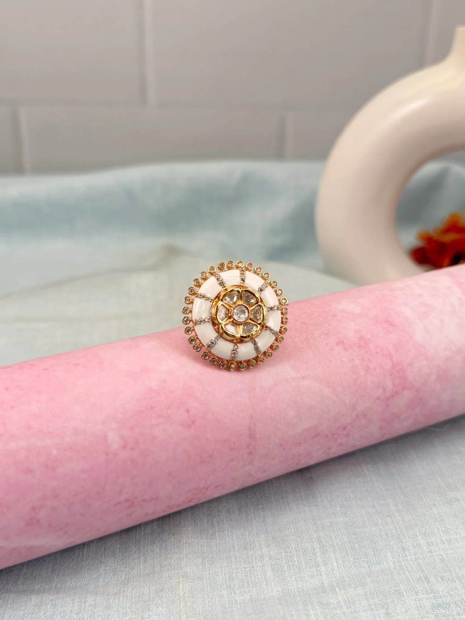 Luxurious Kundan Finger Ring 236 - Mahilas