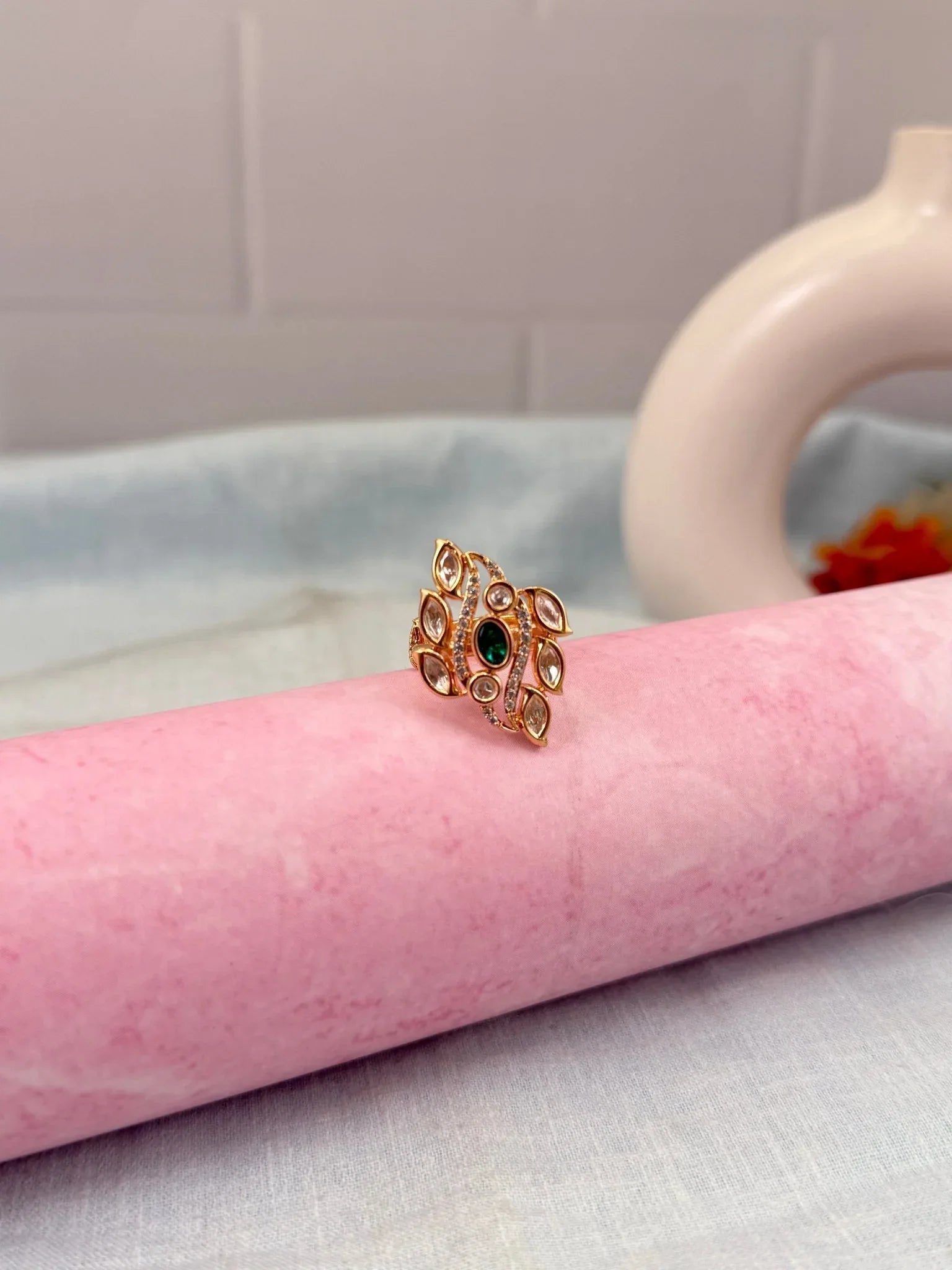 Luxurious Kundan Finger Ring 241 - Mahilas