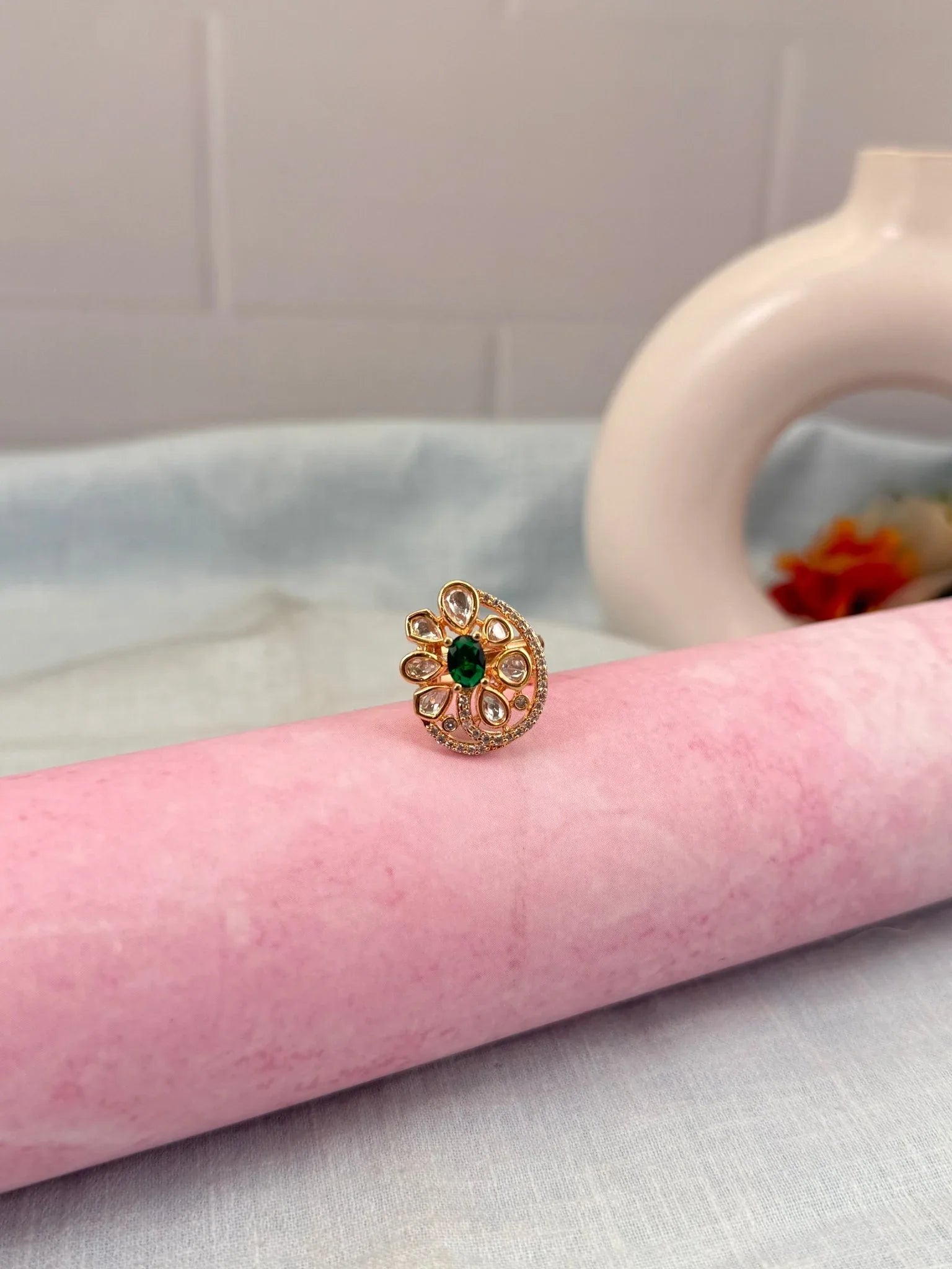 Luxurious Kundan Finger Ring 243 - Mahilas