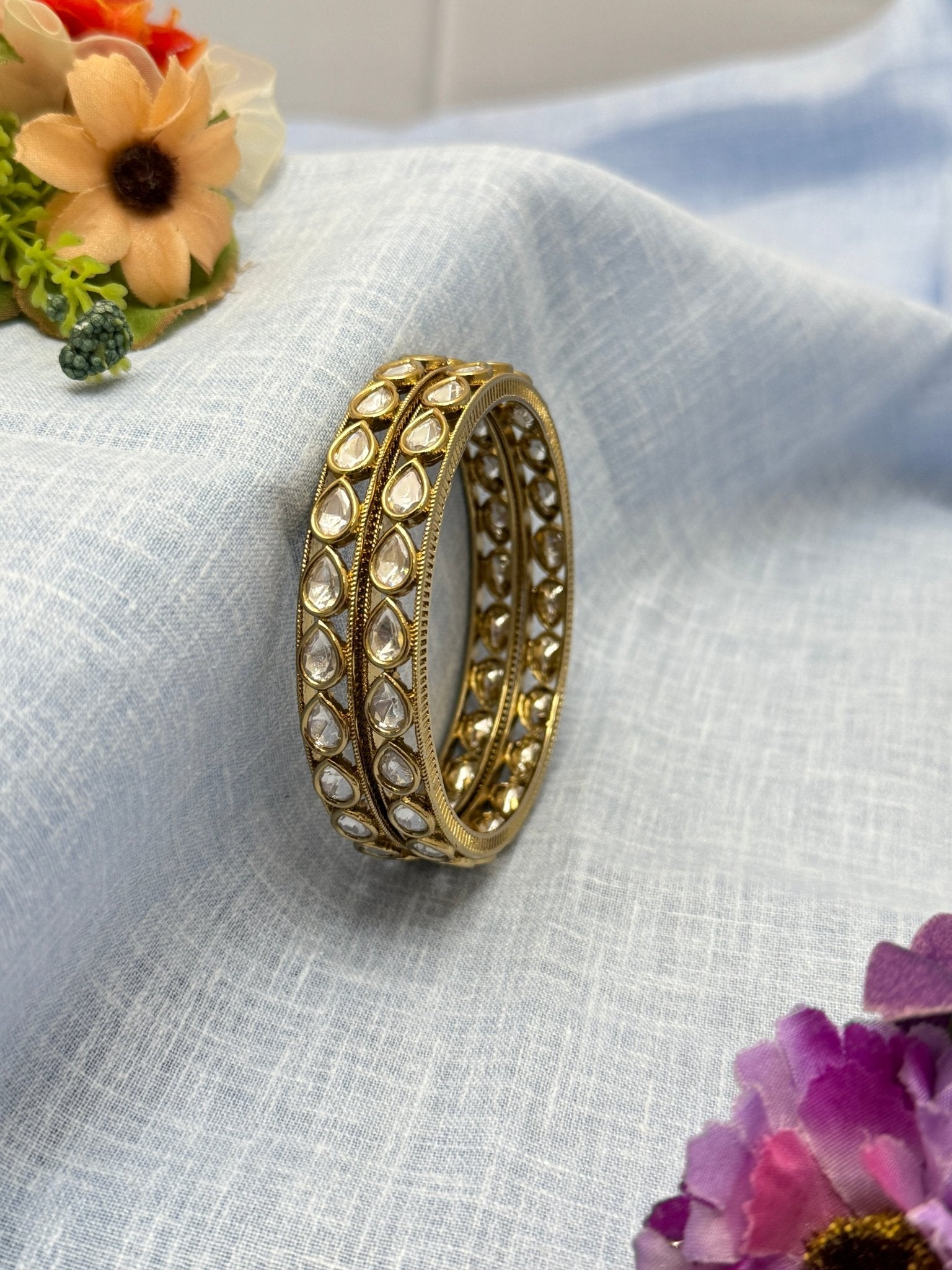 Luxurious Kundan Kada Bangle 1103 - Mahilas