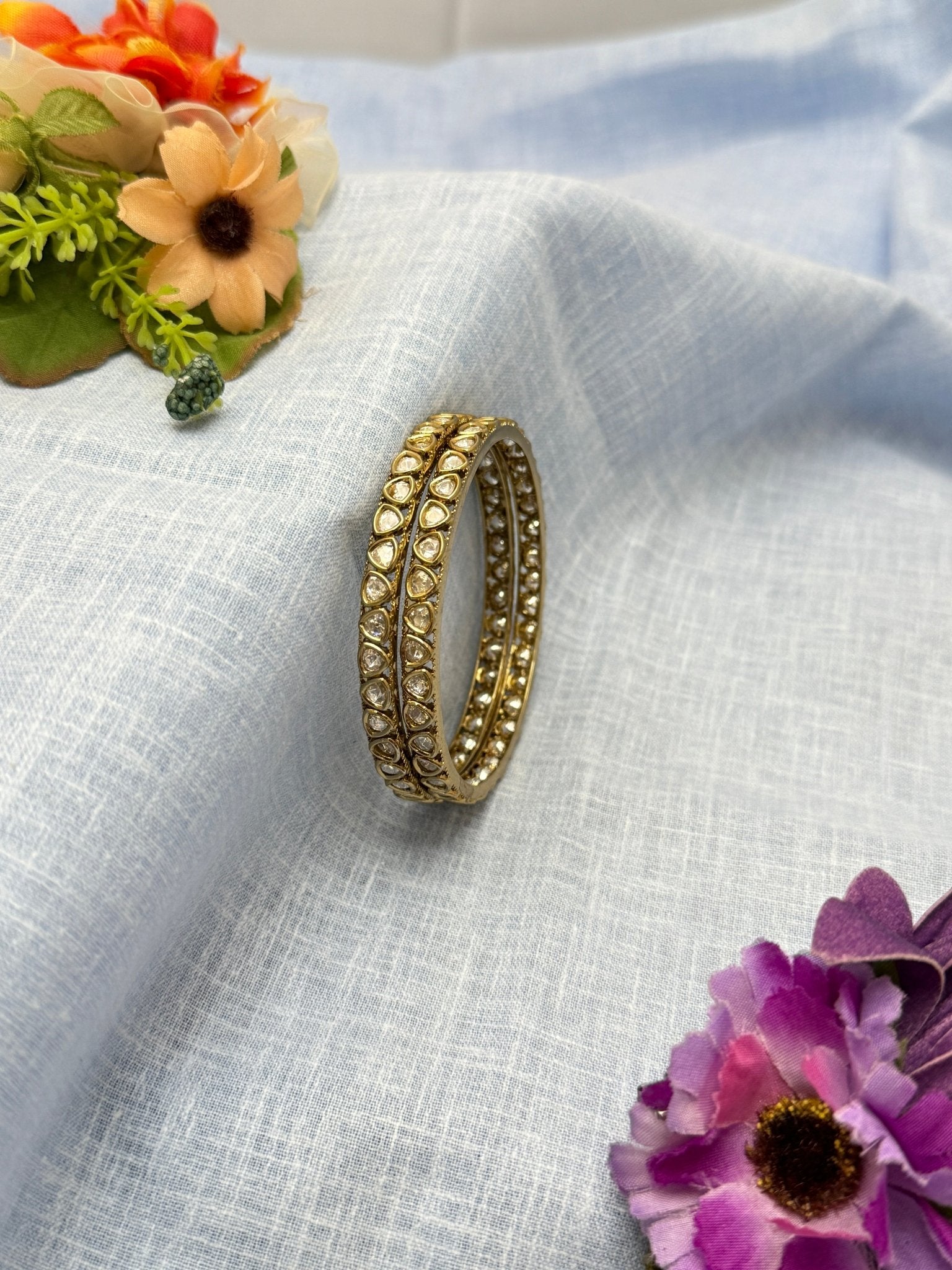 Luxurious Kundan Kada Bangle 1105 - Mahilas