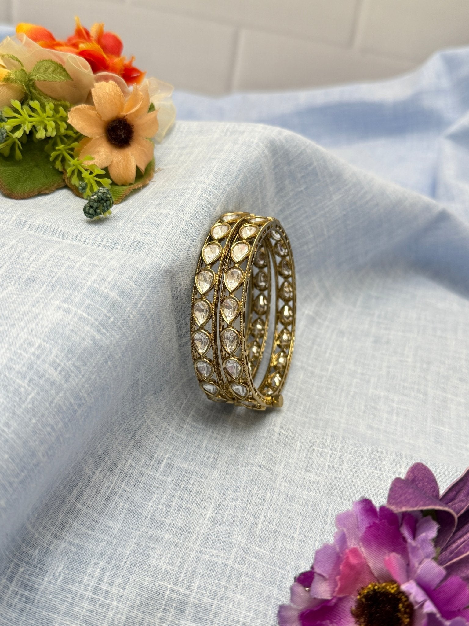 Luxurious Kundan Kada Bangle 1106 - Mahilas