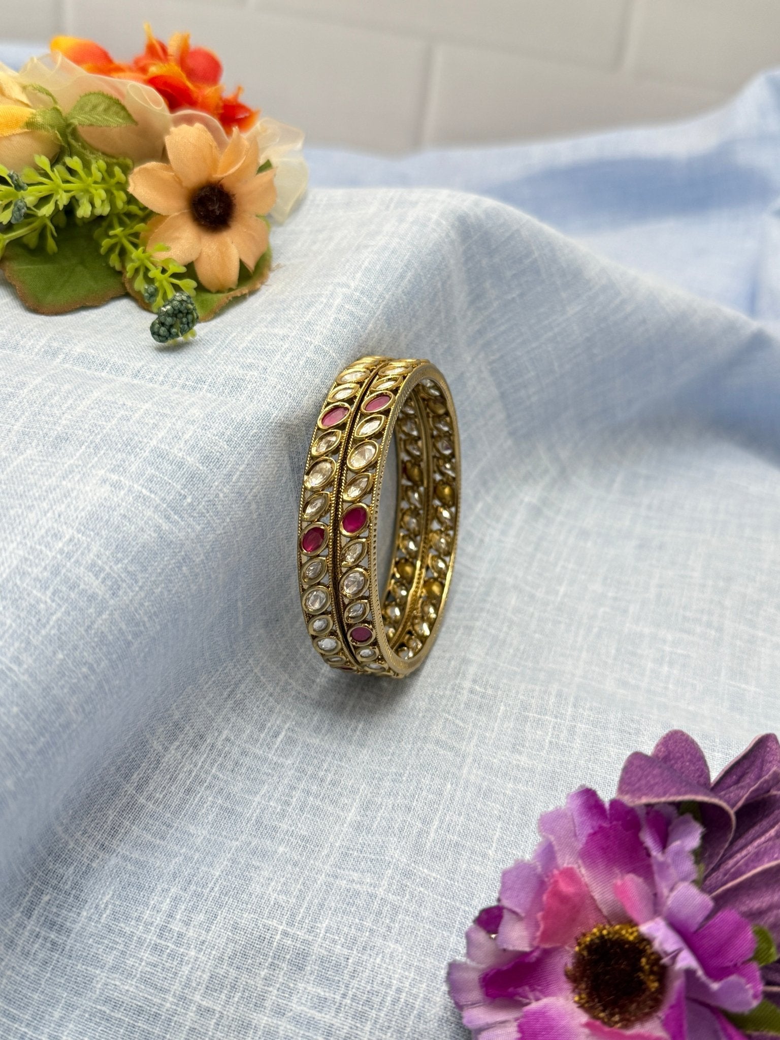 Luxurious Kundan Kada Bangle 1107 - Mahilas