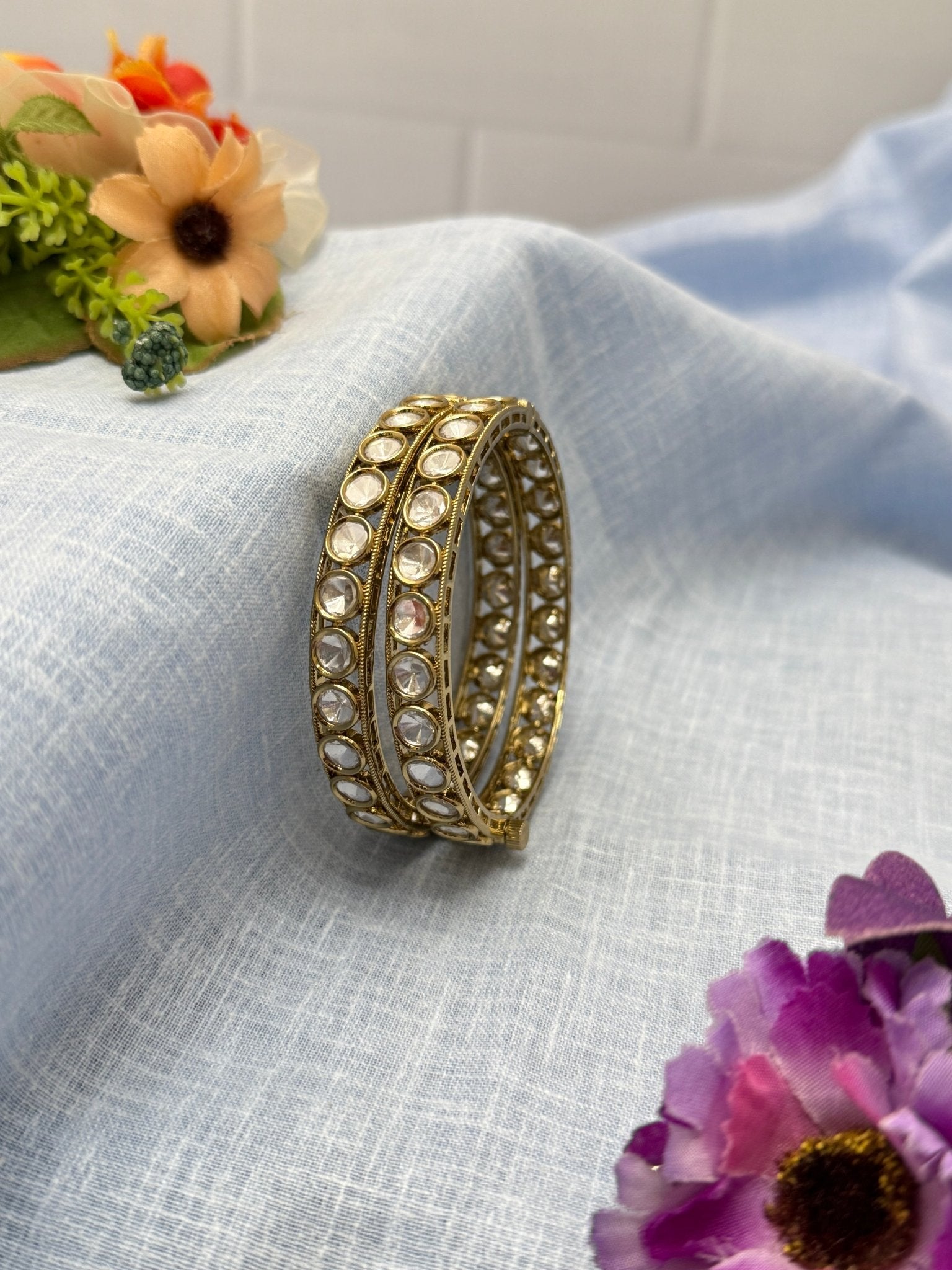 Luxurious Kundan Kada Bangle 1108 - Mahilas