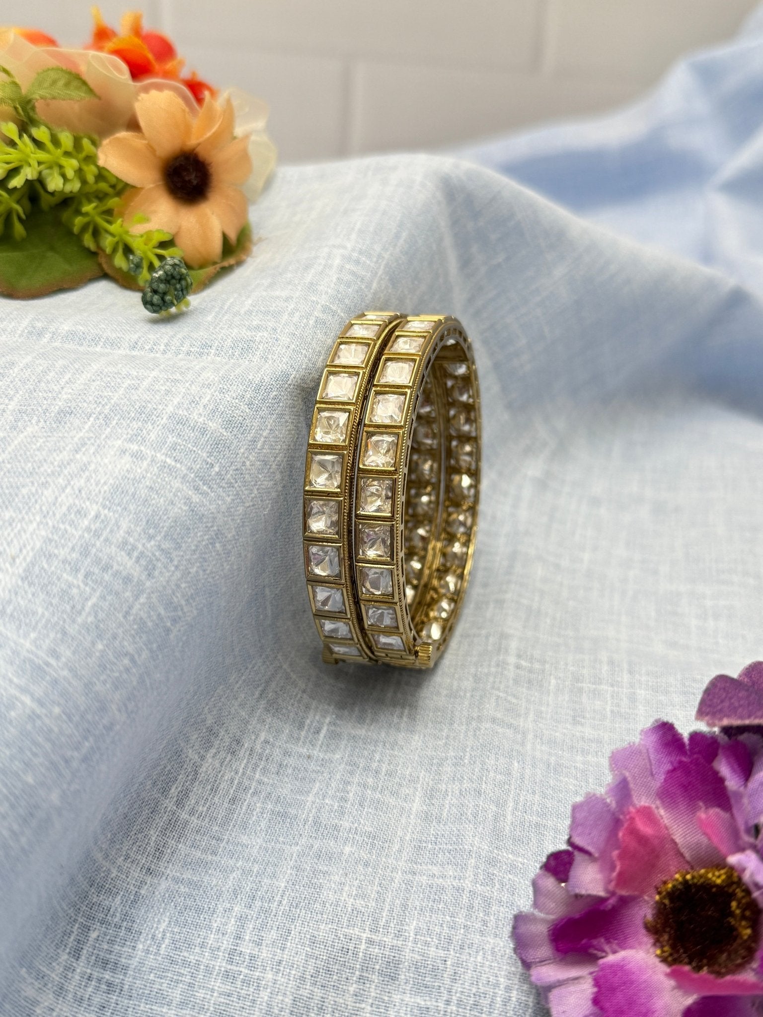 Luxurious Kundan Kada Bangle 1111 - Mahilas