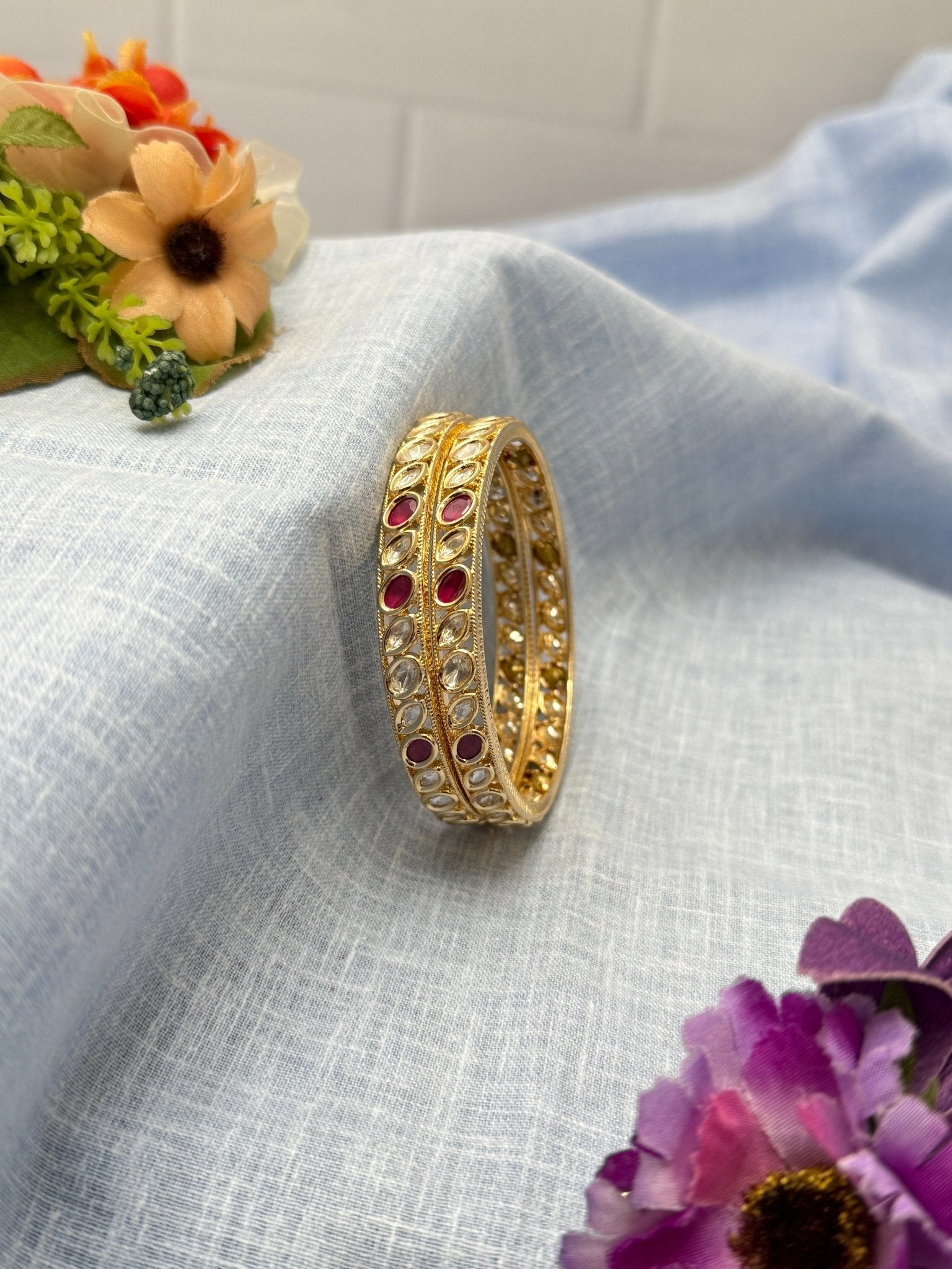 Luxurious Kundan Kada Bangle 1115 - Mahilas
