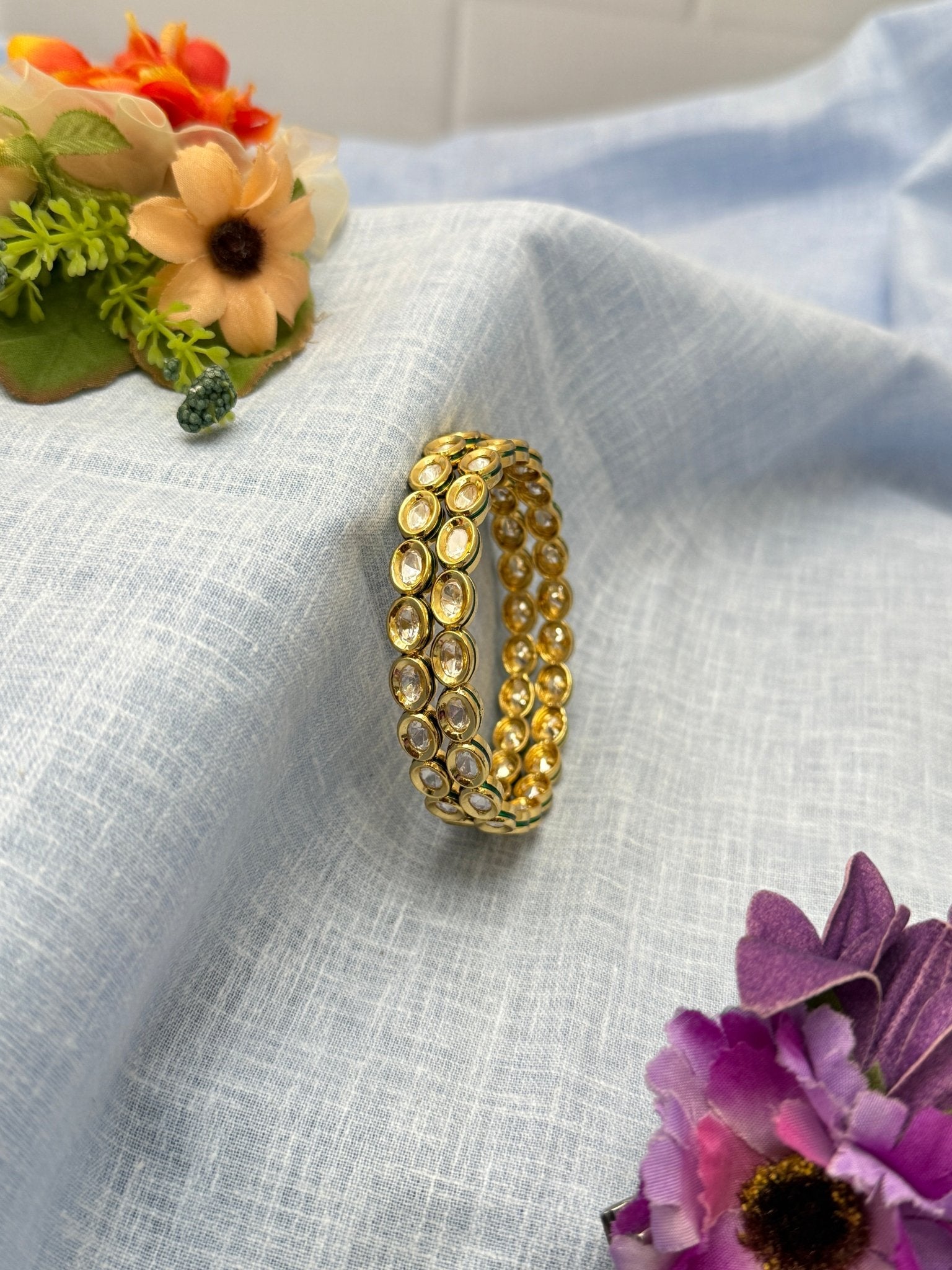 Luxurious Kundan Kada Bangle 1120 - Mahilas