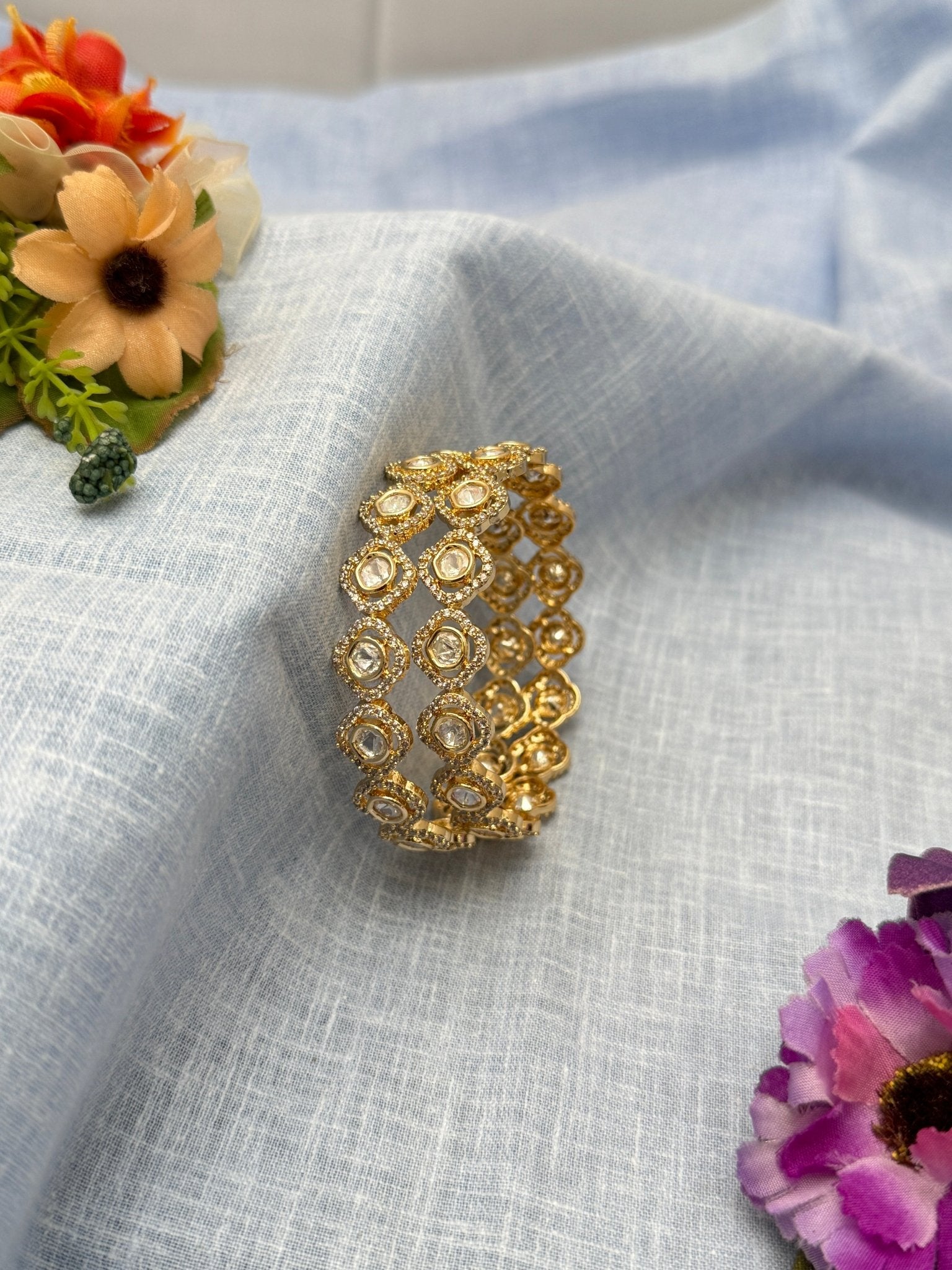 Luxurious Kundan Kada Bangle 1122 - Mahilas