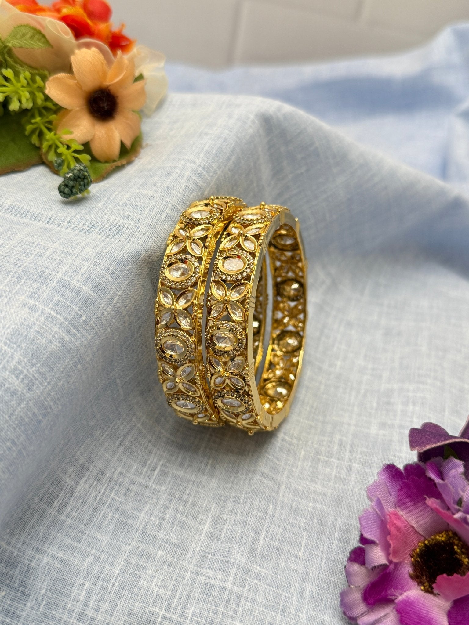 Luxurious Kundan Kada Bangle 1123 - Mahilas