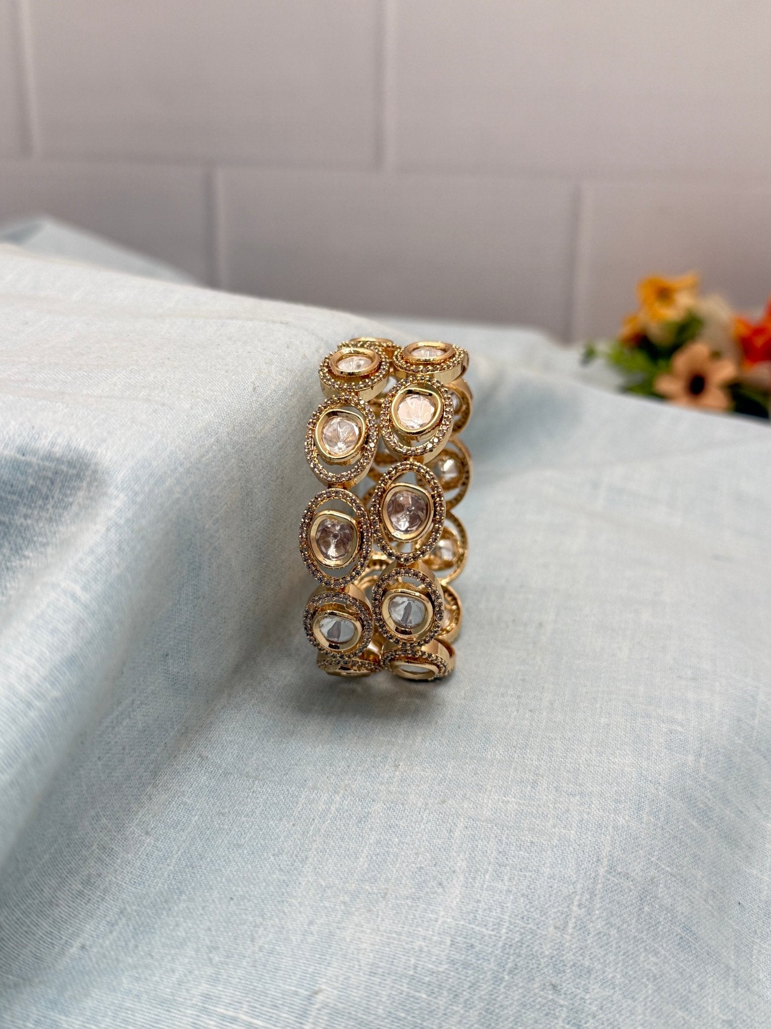Luxurious Kundan Kada Bangle 1135 - Mahilas