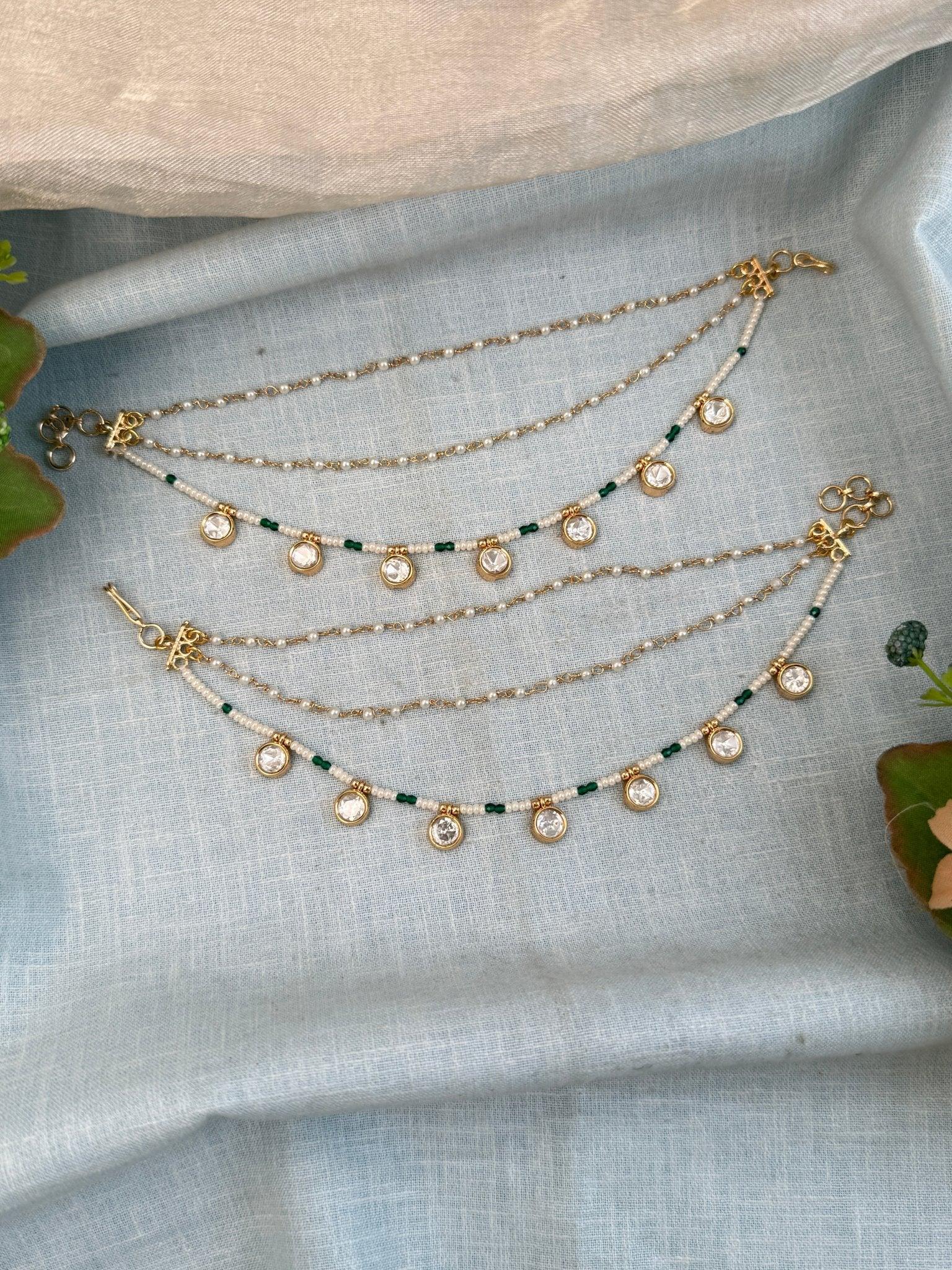 Luxurious Kundan Maatal Earchain 273 - Mahilas