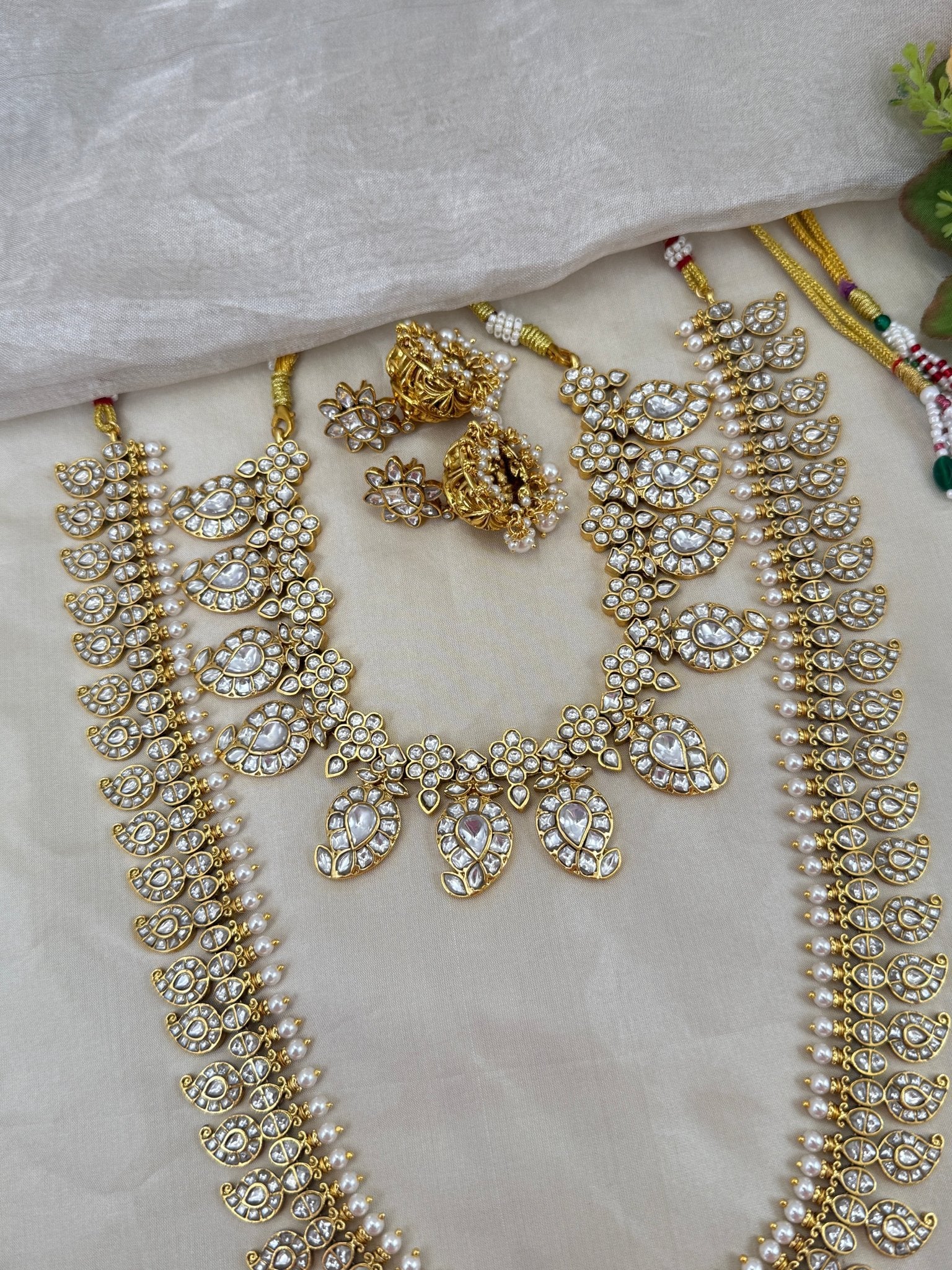 Luxurious Kundan Mango Bridal Necklace Set 616 - Mahilas