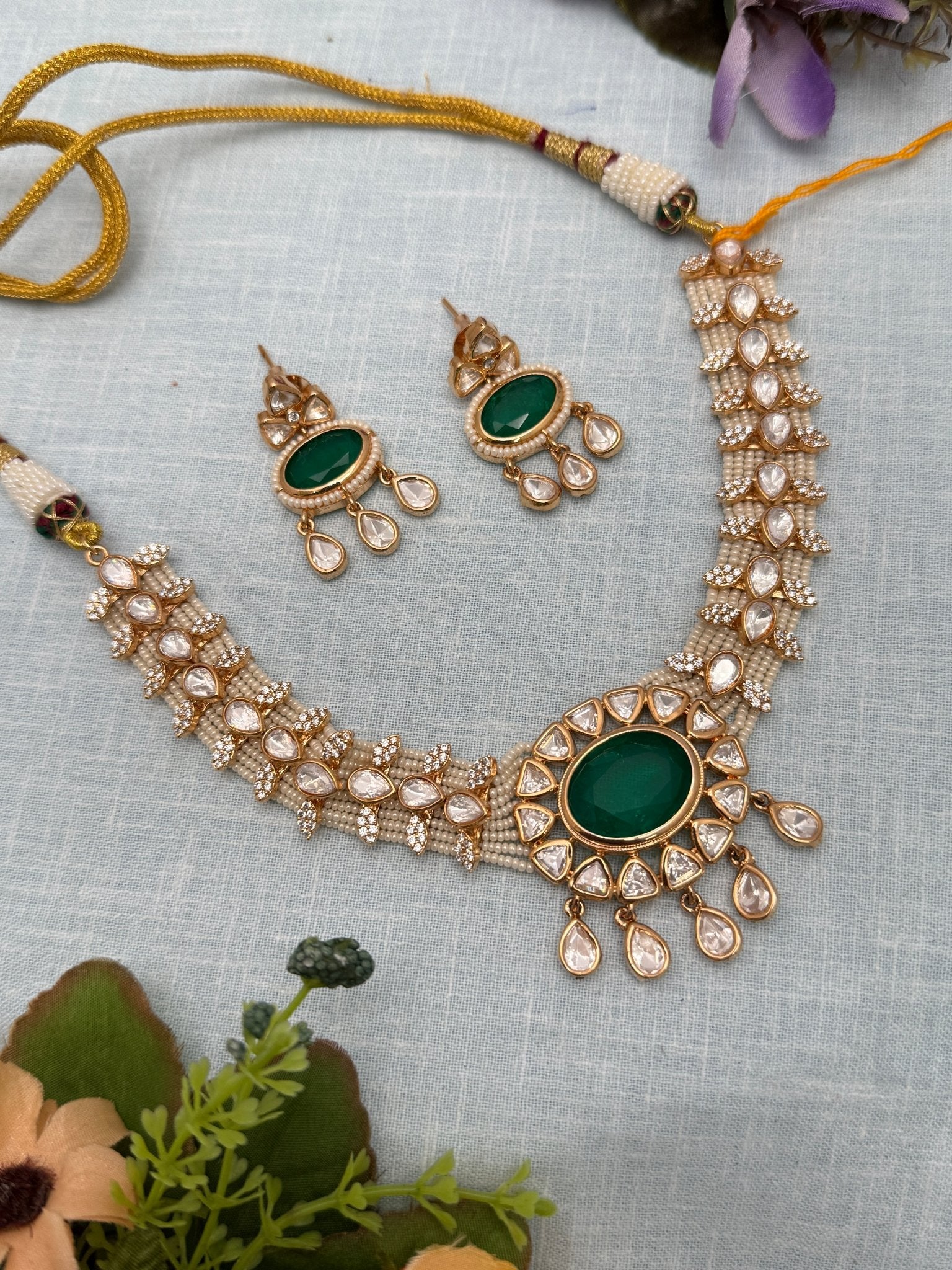 Luxurious Kundan Necklace Set 438 - Mahilas