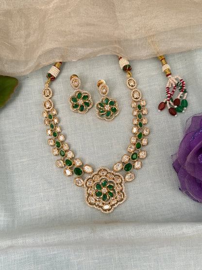 Luxurious Kundan Short Necklace Set 0717 - Mahilas