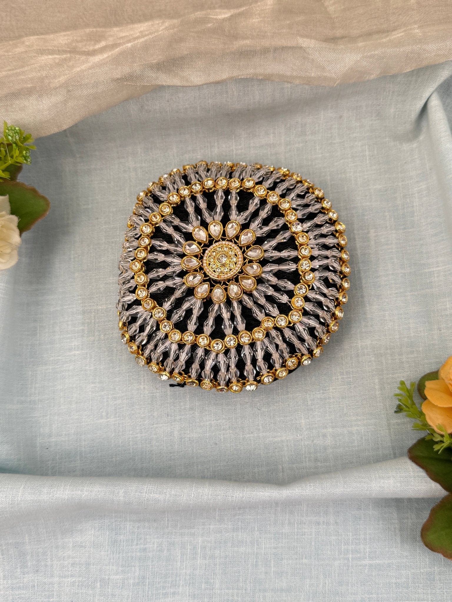 Luxurious Kundan Stone Bun Band Kuppa 0100 - Mahilas