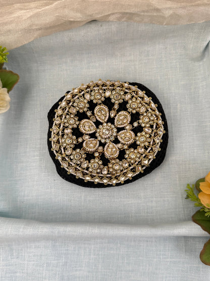 Luxurious Kundan Stone Bun Band Kuppa 0101 - Mahilas