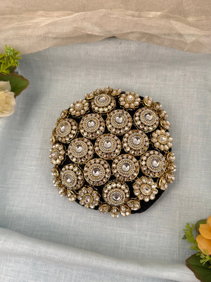 Luxurious Kundan Stone Bun Band Kuppa 0102 - Mahilas
