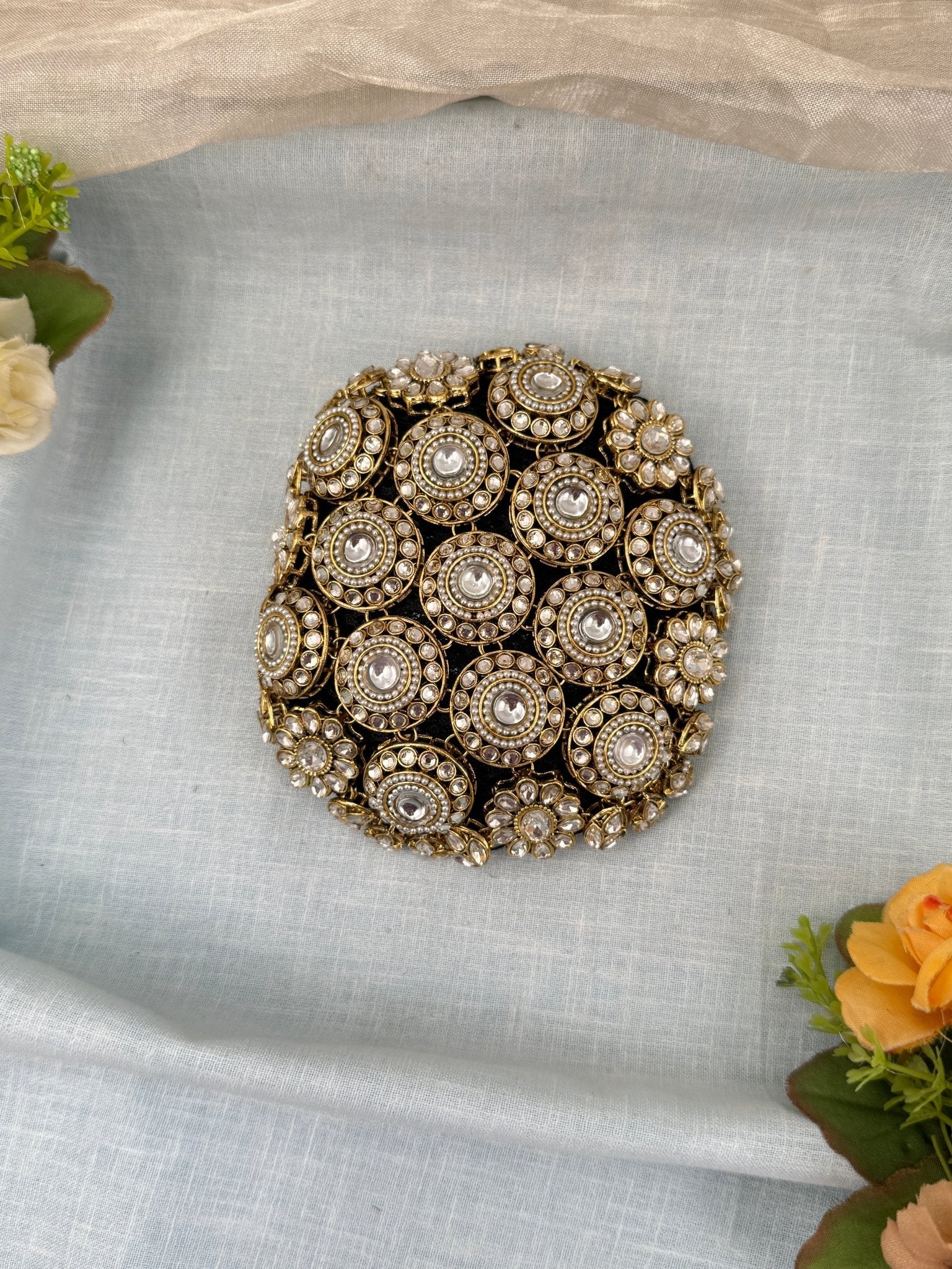 Luxurious Kundan Stone Bun Band Kuppa 0104 - Mahilas