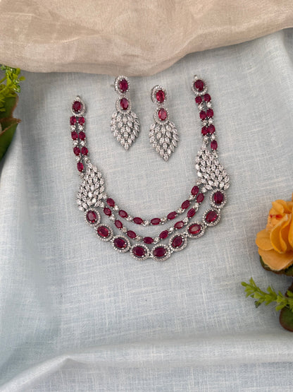 Luxurious Layer Stone Short Necklace Set 606 - Mahilas