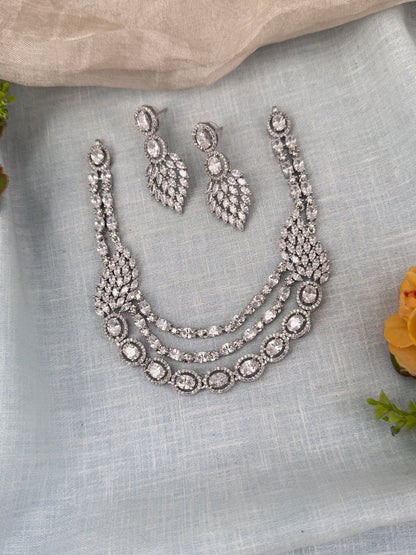 Luxurious Layer Stone Short Necklace Set 610 - Mahilas