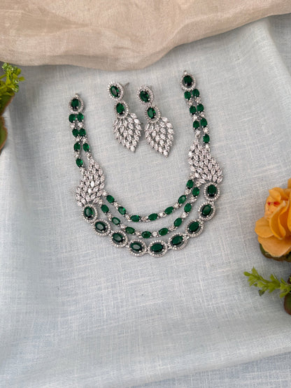 Luxurious Layer Stone Short Necklace Set 613 - Mahilas