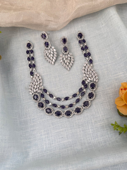 Luxurious Layer Stone Short Necklace Set 617 - Mahilas