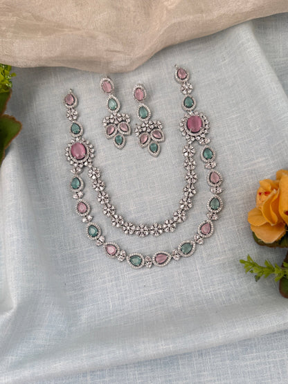 Luxurious Layer Stone Short Necklace Set 618 - Mahilas